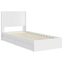 vidaXL Ágykeret tárolóval és fejtámlával Fehér 75 x 190 cm Szerelt Fa