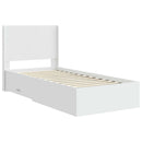vidaXL Ágykeret tárolóval és fejtámlával Fehér 90 x 190 cm Szerelt Fa