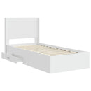 vidaXL Ágykeret tárolóval és fejtámlával Fehér 90 x 190 cm Szerelt Fa