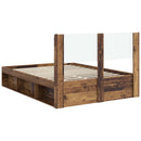 vidaXL Ágykeret tárolóval és fejtámlával Antik Fa 150 x 200 cm