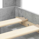 vidaXL Ágykeret tárolóval és fejtámlával Betonszürke 140 x 200 cm
