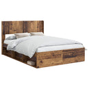 vidaXL Ágykeret tárolóval és fejtámlával Antik Fa 120 x 190 cm