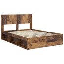 vidaXL Ágykeret tárolóval és fejtámlával Antik Fa 120 x 190 cm