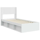 vidaXL Ágykeret tárolóval és fejtámlával Fehér 100 x 200 cm Szerelt Fa