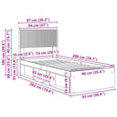 vidaXL Ágykeret tárolóval és fejtámlával Fekete 90 x 200 cm Szerelt Fa