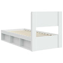 vidaXL Ágykeret tárolóval és fejtámlával Fehér 90 x 200 cm Szerelt Fa