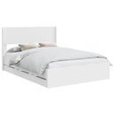 vidaXL Ágykeret tárolóval és fejtámlával Fehér 140 x 190 cm Szerelt Fa