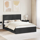 vidaXL Ágykeret tárolóval és fejtámlával fiókkal Fekete 140 x 190 cm