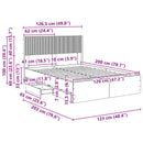 vidaXL Ágykeret tárolóval és fejtámlával Füstös Tölgy 120 x 200 cm