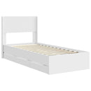 vidaXL Ágykeret tárolóval és fejtámlával Fehér 90 x 200 cm Szerelt Fa