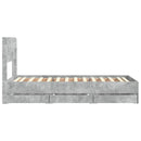 vidaXL Ágykeret tárolóval és fejtámlával Betonszürke 90 x 200 cm