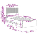 vidaXL Ágykeret tárolóval és fejtámlával Szürke Sonoma 90 x 200 cm