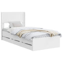 vidaXL Ágykeret tárolóval és fejtámlával Fehér 75 x 190 cm Szerelt Fa