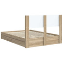 vidaXL Ágykeret tárolóval és fejtámlával Sonoma Tölgy 140 x 190 cm