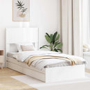 vidaXL Ágykeret tárolóval és fejtámlával Fehér 75 x 190 cm Szerelt Fa