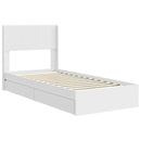 vidaXL Ágykeret tárolóval és fejtámlával Fehér 75 x 190 cm Szerelt Fa