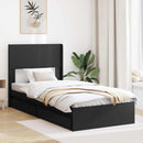 vidaXL Ágykeret tárolóval és fejtámlával Fekete 75 x 190 cm Szerelt Fa