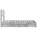 vidaXL Ágykeret tárolóval és fejtámlával Betonszürke 75 x 190 cm