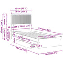 vidaXL Ágykeret tárolóval és fejtámlával Füstös Tölgy 75 x 190 cm