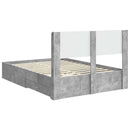 vidaXL Ágykeret tárolóval és fejtámlával Betonszürke 140 x 190 cm