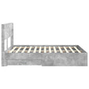 vidaXL Ágykeret tárolóval és fejtámlával Betonszürke 140 x 190 cm