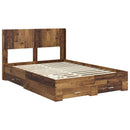 vidaXL Ágykeret tárolóval és fejtámlával Antik Fa 120 x 190 cm