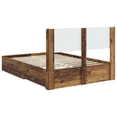 vidaXL Ágykeret tárolóval és fejtámlával Antik Fa 120 x 190 cm