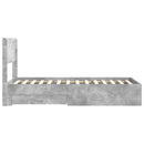 vidaXL Ágykeret tárolóval és fejtámlával Betonszürke 100 x 200 cm
