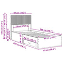 vidaXL Ágykeret tárolóval és fejtámlával Betonszürke 90 x 200 cm