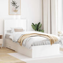 vidaXL Ágykeret tárolóval és fejtámlával Fehér 90 x 190 cm Szerelt Fa