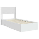 vidaXL Ágykeret tárolóval és fejtámlával Fehér 90 x 190 cm Szerelt Fa