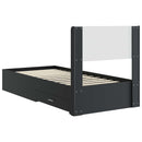 vidaXL Ágykeret tárolóval és fejtámlával Fekete 75 x 190 cm Szerelt Fa