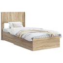 vidaXL Ágykeret tárolóval és fejtámlával Sonoma Tölgy 75 x 190 cm