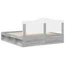 vidaXL Ágykeret fejtámlával Szürke Sonoma 200 x 200 cm Tömör fenyőfa