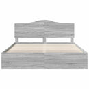 vidaXL Ágykeret fejtámlával Szürke Sonoma 200 x 200 cm Tömör fenyőfa