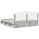 vidaXL Ágykeret fejtámlával Beton 180 x 200 cm Tömör fenyőfa