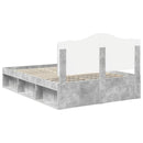 vidaXL Ágykeret fejtámlával Beton Szürke 150 x 200 cm Tömör fenyőfa