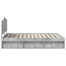 vidaXL Ágykeret fejtámlával Beton Szürke 150 x 200 cm Tömör fenyőfa