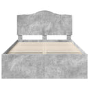 vidaXL Ágykeret fejtámlával Beton Szürke 135 x 190 cm Tömör fenyőfa