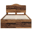 vidaXL Ágykeret fejtámlával Öreg fa 135 x 190 cm Tömör fenyőfa