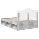 vidaXL Ágykeret fejtámlával Beton 120 x 200 cm Tömör fenyőfa