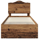 vidaXL Ágykeret fejtámlával Öreg fa 100 x 200 cm Tömör fenyőfa