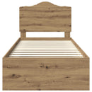 vidaXL Ágykeret fejtámlával Művészi tölgy 100 x 200 cm Tömör fenyőfa