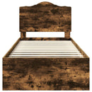 vidaXL Ágykeret fejtámlával Füstölt tölgy 90 x 200 cm Tömör fenyőfa