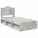 vidaXL Ágykeret fejtámlával Beton Szürke 75 x 190 cm Tömör fenyőfa