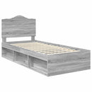 vidaXL Ágykeret fejtámlával Szürke Sonoma 75 x 190 cm Tömör fenyőfa