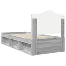 vidaXL Ágykeret fejtámlával Szürke Sonoma 75 x 190 cm Tömör fenyőfa