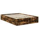 vidaXL Ágykeret fiókkal tárolóval Füstös Tölgy 140 x 190 cm Mérnöki Fa