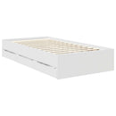 vidaXL Ágykeret fiókkal fejtámlával Fehér 90 x 200 cm Mérnöki Fa