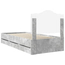vidaXL Ágykeret fiókkal tárolóval Beton Szürke 90 x 200 cm Mérnöki Fa